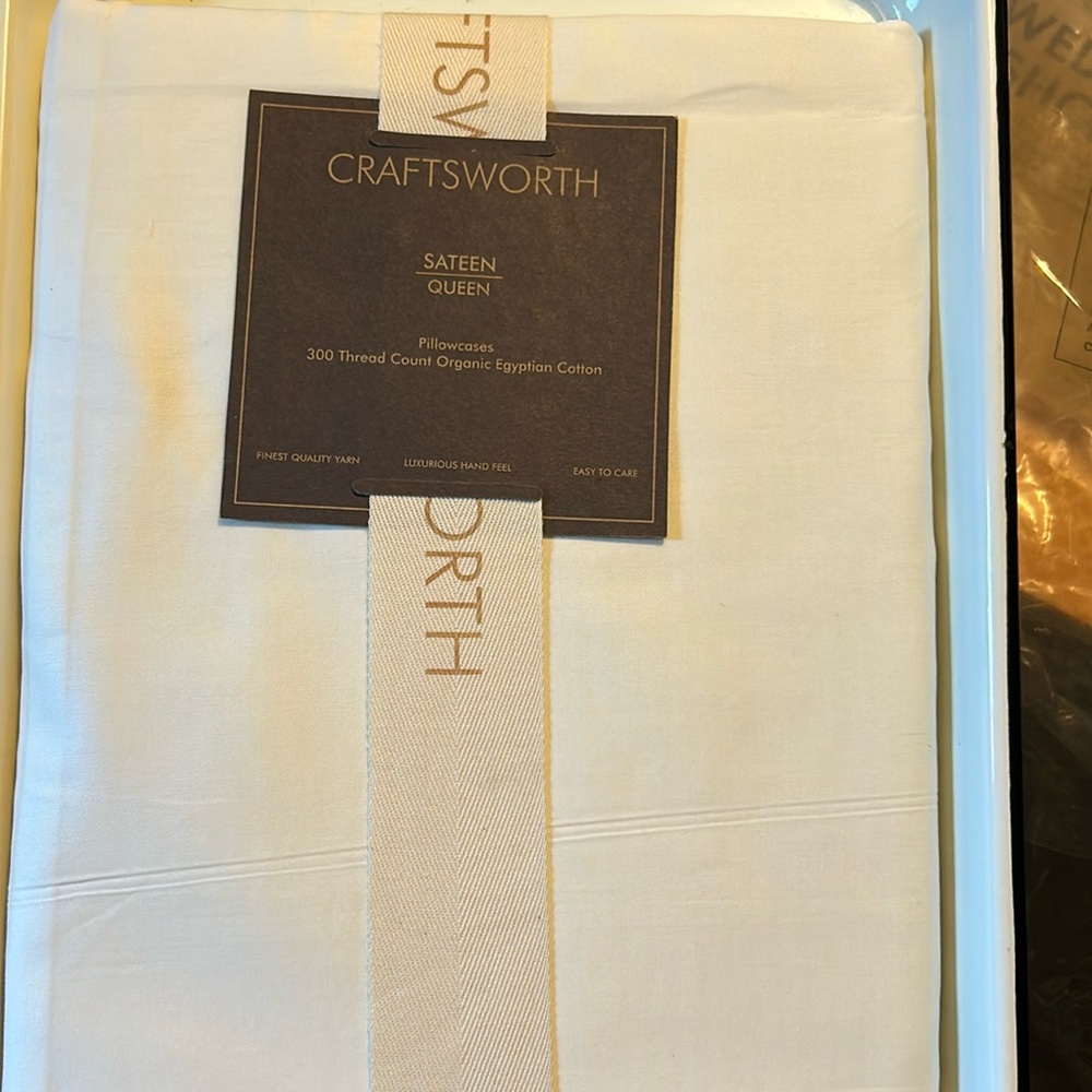 Sateen ivory queen size pillowcases